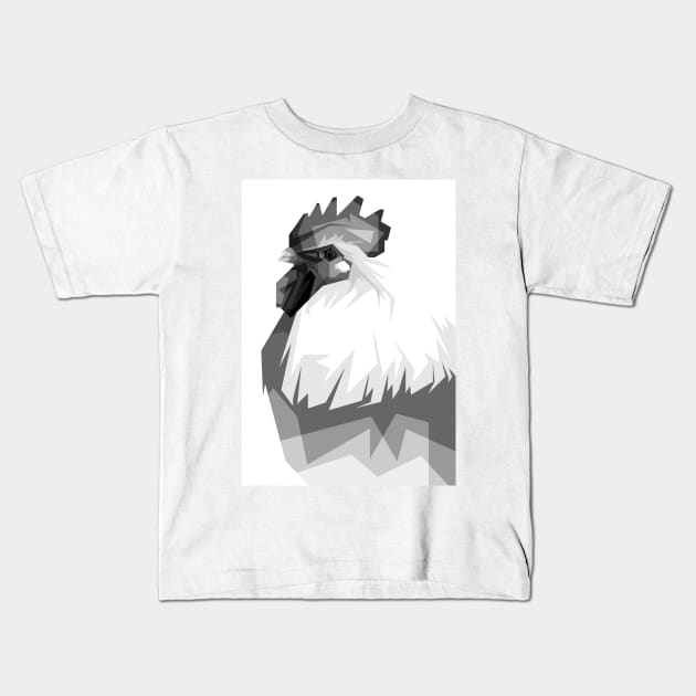 chicken awesome color grayscale Kids T-Shirt by Rizkydwi